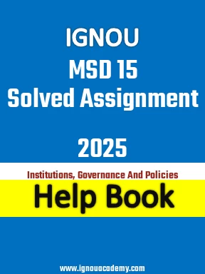 IGNOU MSD 15 Solved Assignment 2025